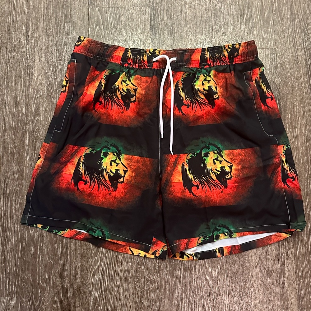 Men’s swim trunks Jamaican lion